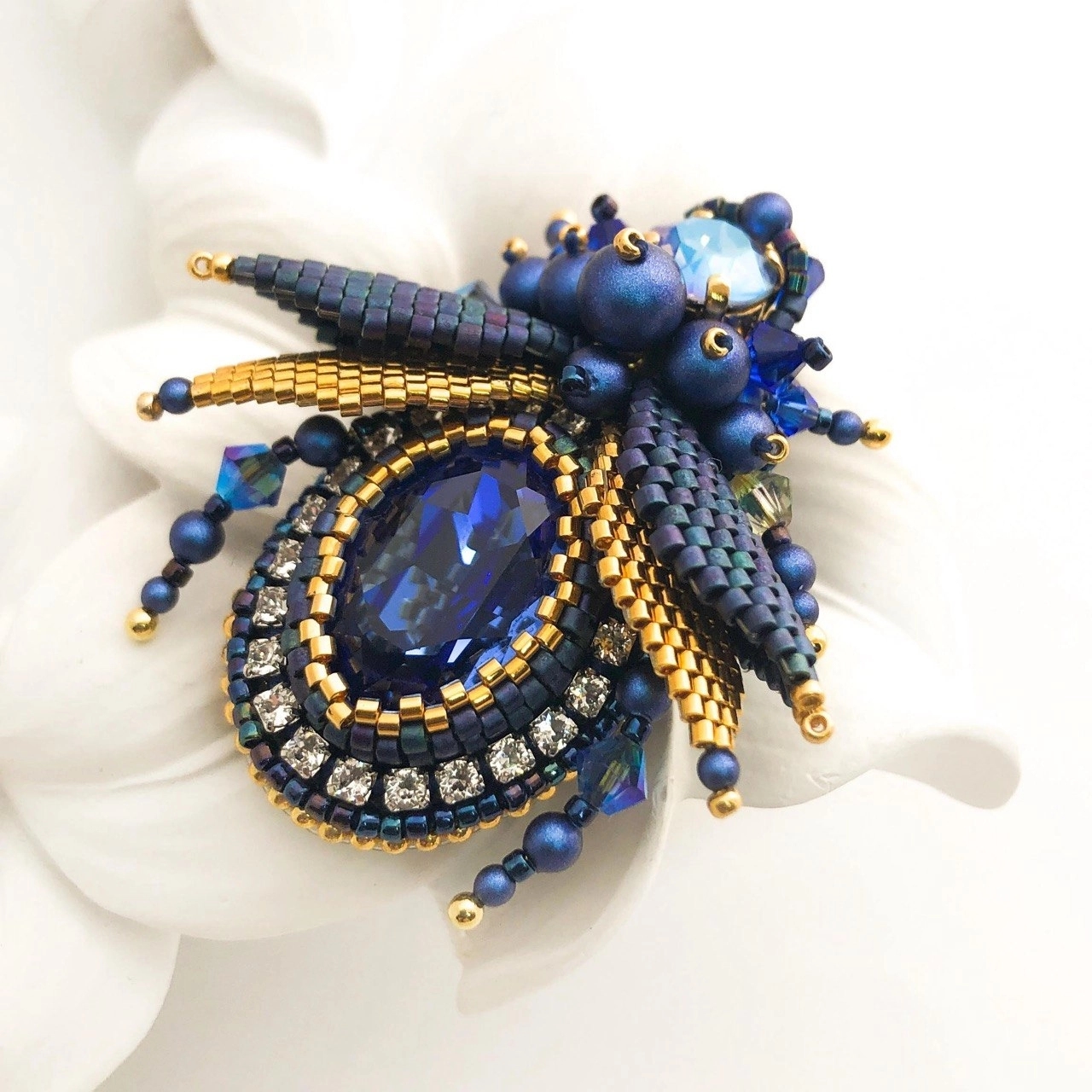 Midnight Scarab Brooch - product photo