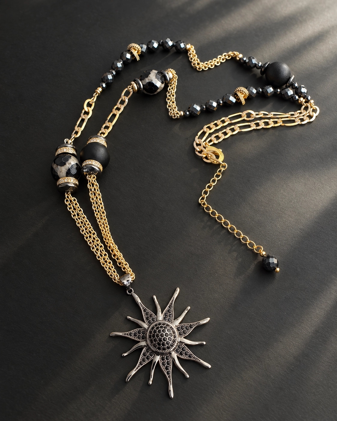 Black Sun Necklace - product photo